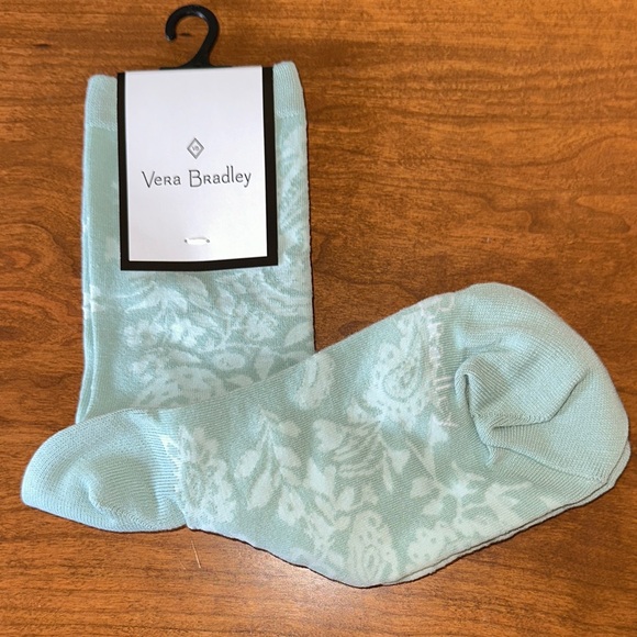 Vera Bradley Accessories - Vera Bradley womens paisley mint color Floral Crew Socks NWT
